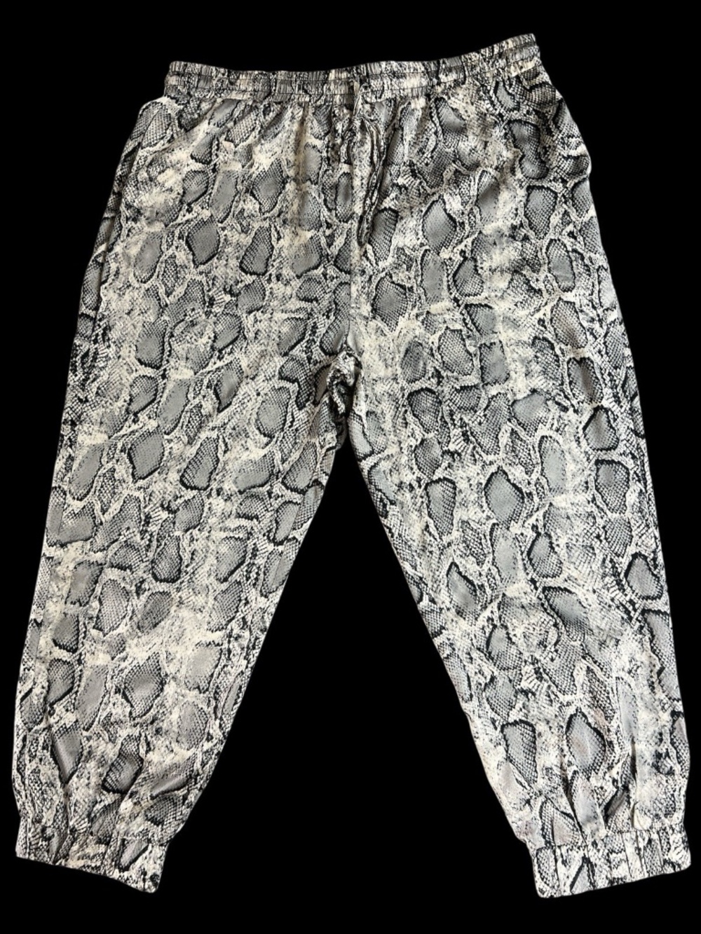 bishop + young Women's 2XL Gray Snake Print Drawstring Harem Pants Size y2k